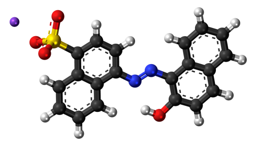 acid red sodium dye molecule