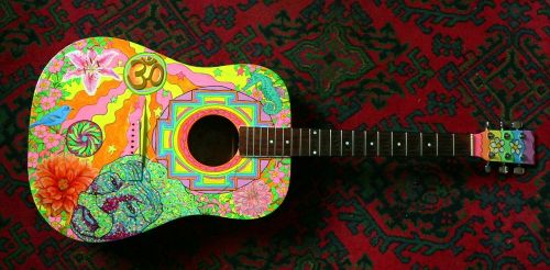 acoustic guitar hippie guitar