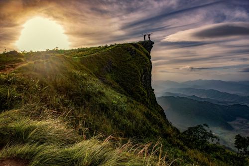 above hiking climb