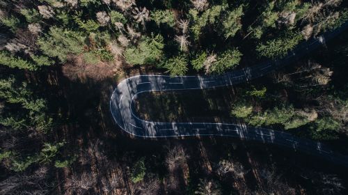 aerial view road