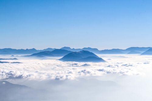 aerial mountain clouds