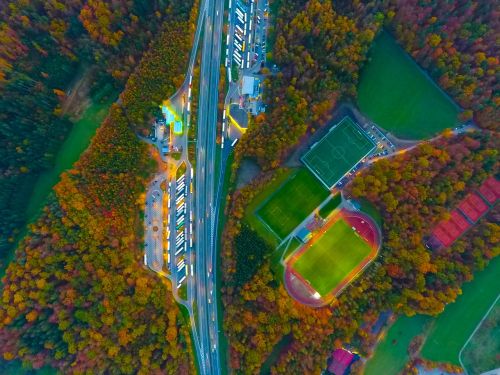 aerial view autumn