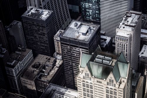 aerial view buildings city
