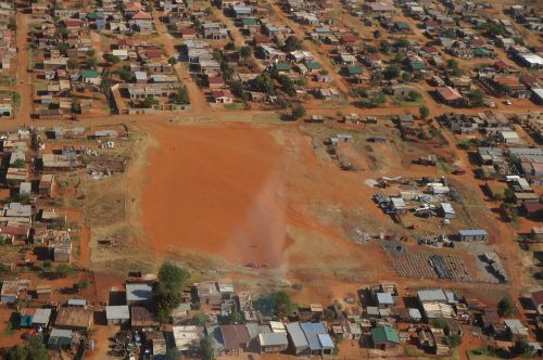 aerial view settlement landscape
