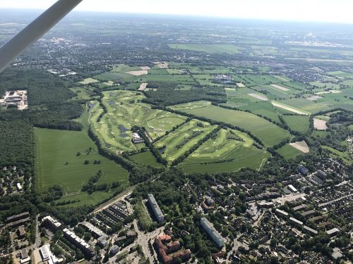 aerial view golf course green