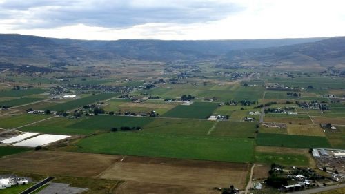 aerial view landscape fields