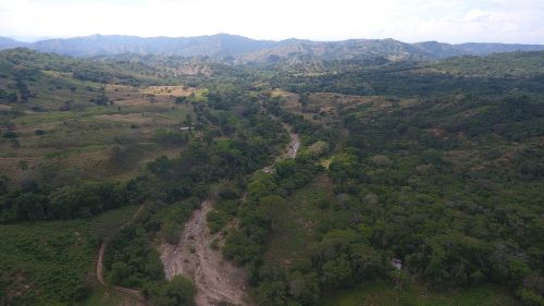 aerial view drone ravine