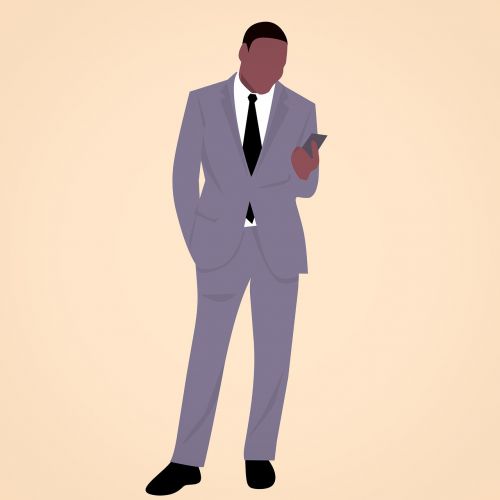 african businessman cartoon character