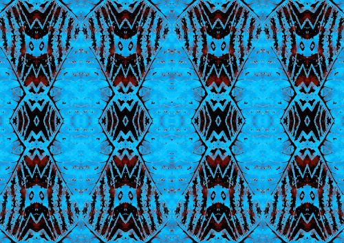 African Motif Pattern In Blue
