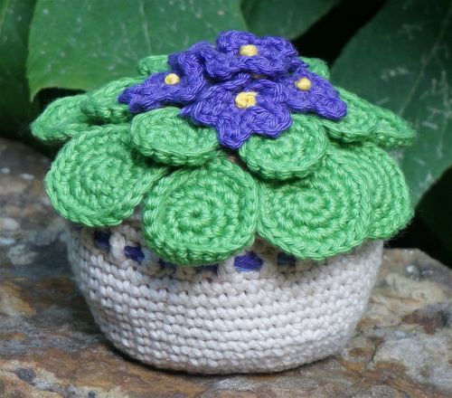african violet handmade crochet
