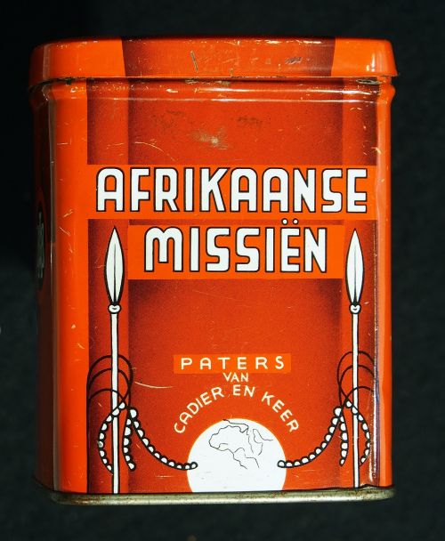 afrikaanse missien collecting box can