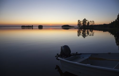 afterglow  lake  sunset