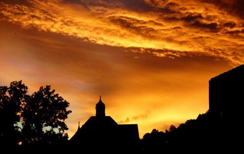 afterglow silhouette evening sky