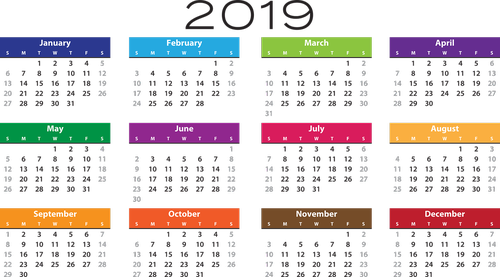 agenda  calendar  2019