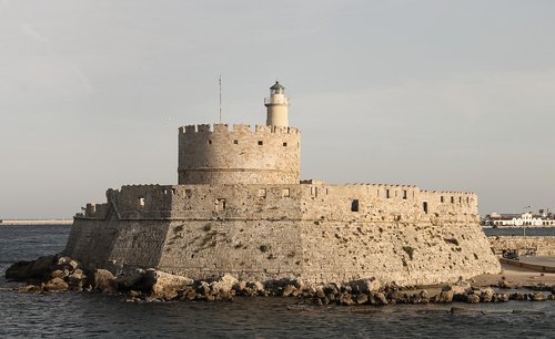 agios nikolaos castle  mandraki  port