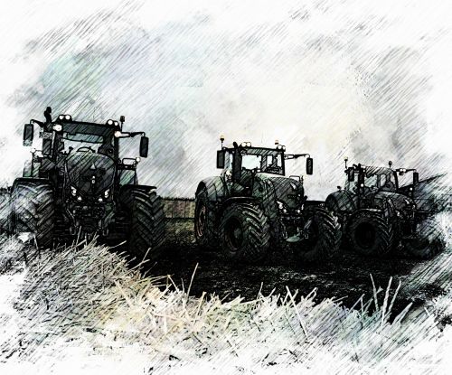 agriculture drawing tractor