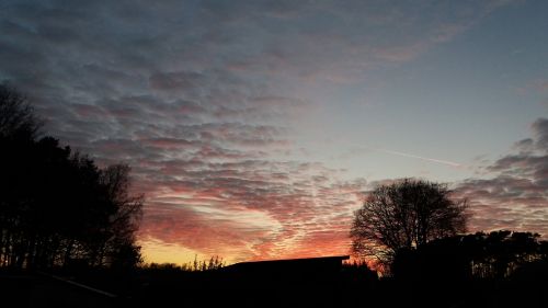 air clouds colorful sunset