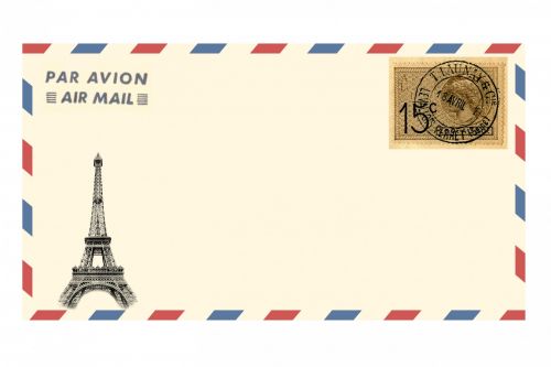 Air Mail Envelope Eiffel Tower