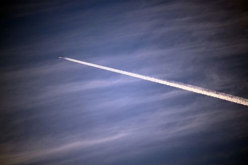 Air Plane Track On The Sky