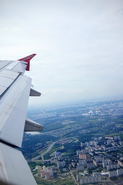 aircraft wing sky