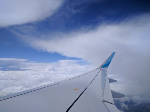 aircraft clouds sky