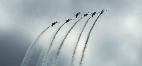 aircraft perform trick air show