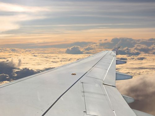 aircraft clouds sky