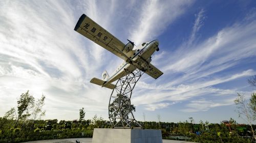 aircraft cloud sculpture