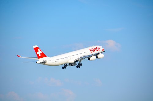 aircraft  jet  swiss