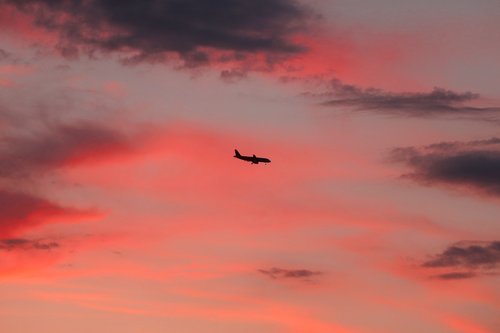 aircraft  sky  clouds