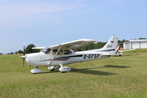 aircraft  ready to start  small airfield