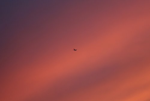 aircraft  flying  sunset
