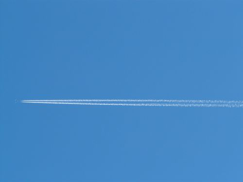 aircraft contrail stripes