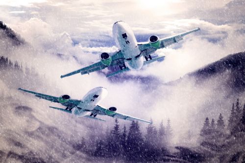 aircraft forest fog