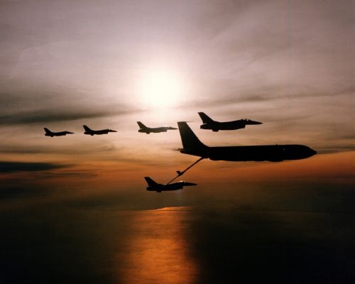aircraft silhouettes backlight