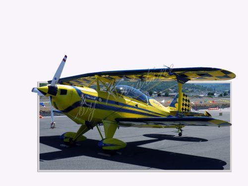 airplane yellow biplane