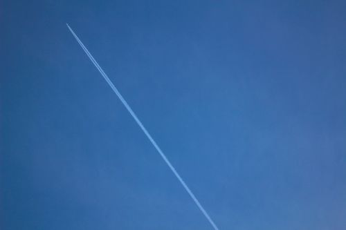 airplane contrails blue