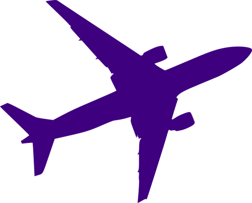 airplane silhouette purple