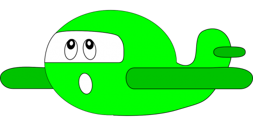 airplane green cartoon