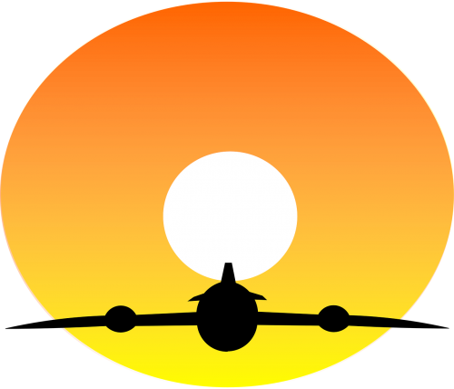 airplane plane sunset