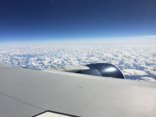 airplane wing clouds