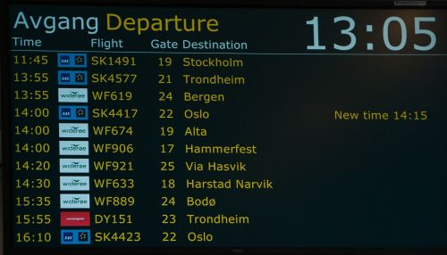 airport departures display
