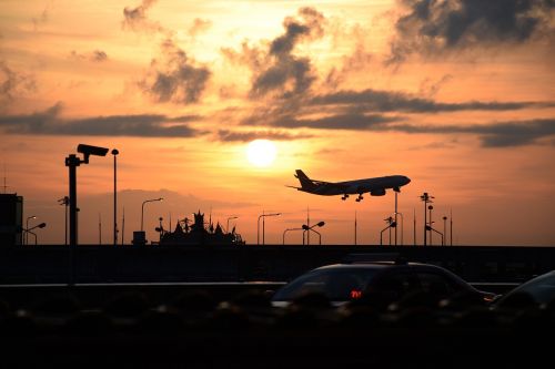 airport airplane sky