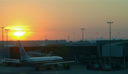 airport sunset aircraft