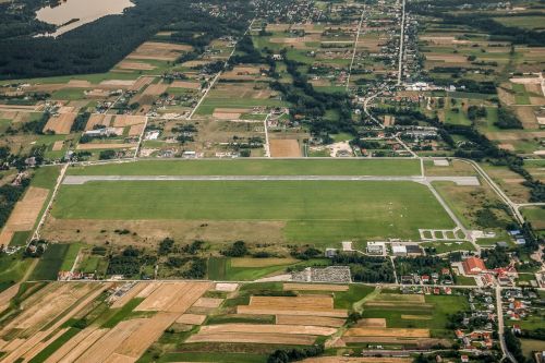 airport runway aerial photo