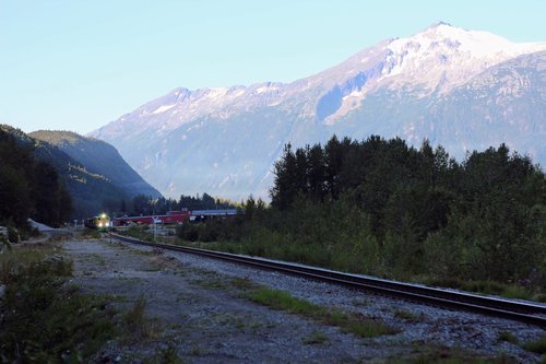 alaska  train  train approaching