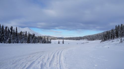 alaska highway summit lake snow