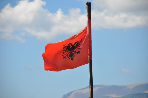 albania national flag balkans