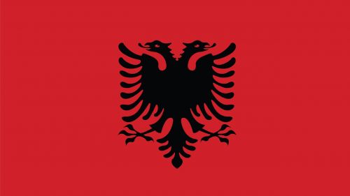 albania flags banner