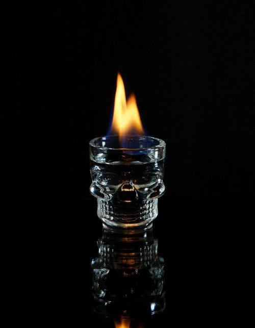 alcohol flame skull